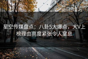 星空传媒盘点：八卦5大爆点，大V上榜理由高度紧张令人窒息
