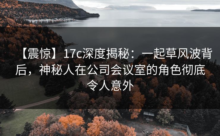 【震惊】17c深度揭秘：一起草风波背后，神秘人在公司会议室的角色彻底令人意外